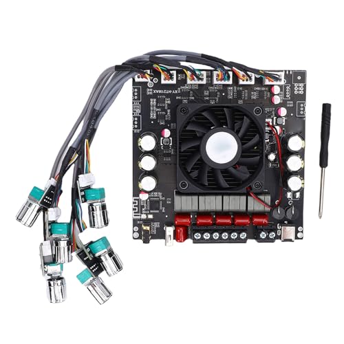 Aolidsive Placa Amplificadora BT de 2.1 Canales 200Wx2 + Subwoofer de 400W con Control de Agudos y Graves para PC de Cine en Casa y de Audio Bluetooth