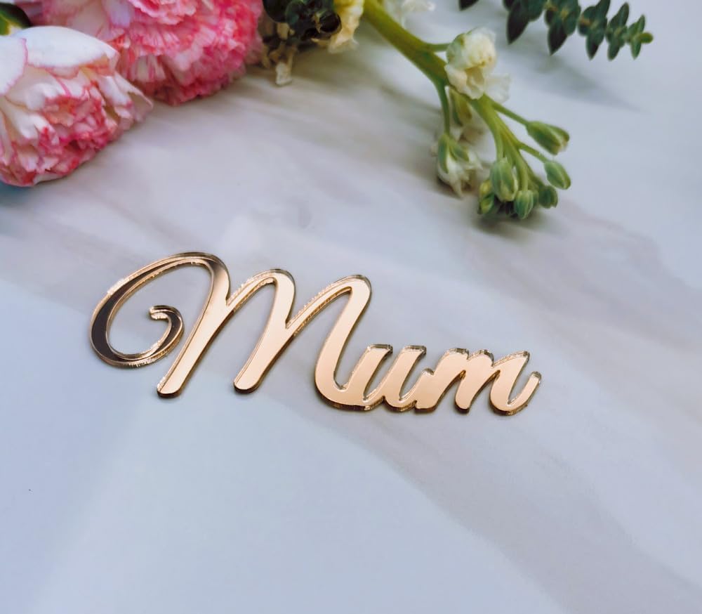 Set Of 30 Happy Mother's Day Cupcake Topper,Engraved Mother's Day Cake Topper Mirror Acrylic (Happy Mother's Day, Rose Gold Mirror