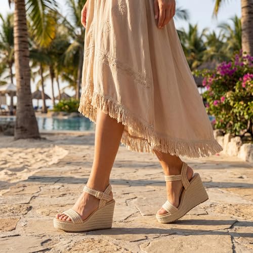Image of VICKI.VICKI Women's Platform Sandals Wedge Ankle Strap Open Toe Sandals
