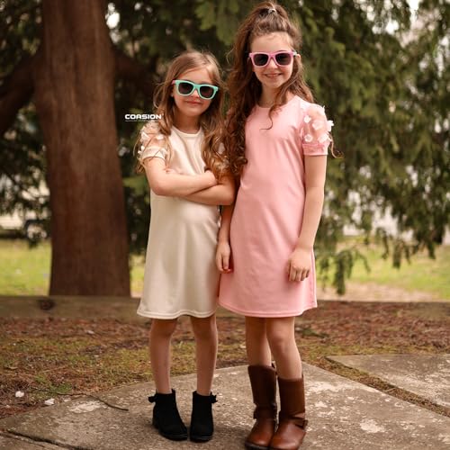 COASION Kids Sunglasses Age 4-12, Girls Boys Polarized TPEE Rubber Flexible Shades Glasses for Big Kids3