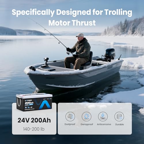Image of 24V 200AH Self-Heating LiFePO4 Lithium Battery + 29.2V 20A Lithium AC-DC Battery Charger, Deep Cycle LiFePO4 Battery Built-in 200A BMS for Trolling Motors, RV, Off-Grid Applications, etc.