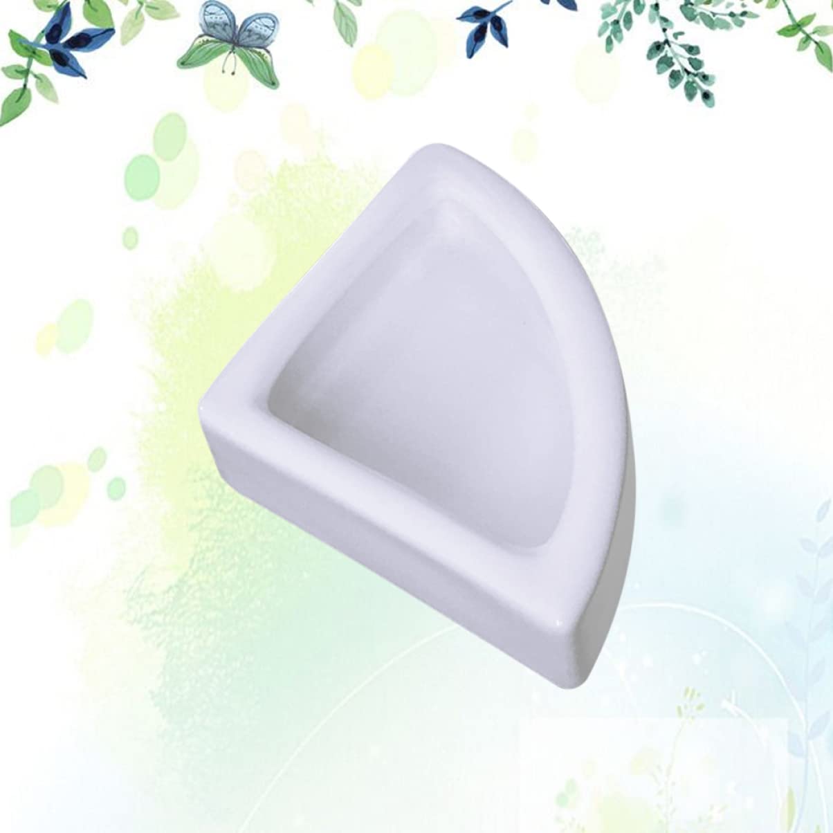 Happyyami 1Pc Ceramic Reptile Feeding Bowl Escape Feeder for Lizard Turtle Gecko Frog Non Slip Design for Comfortable Mealtime White Reptile Feeding Basin