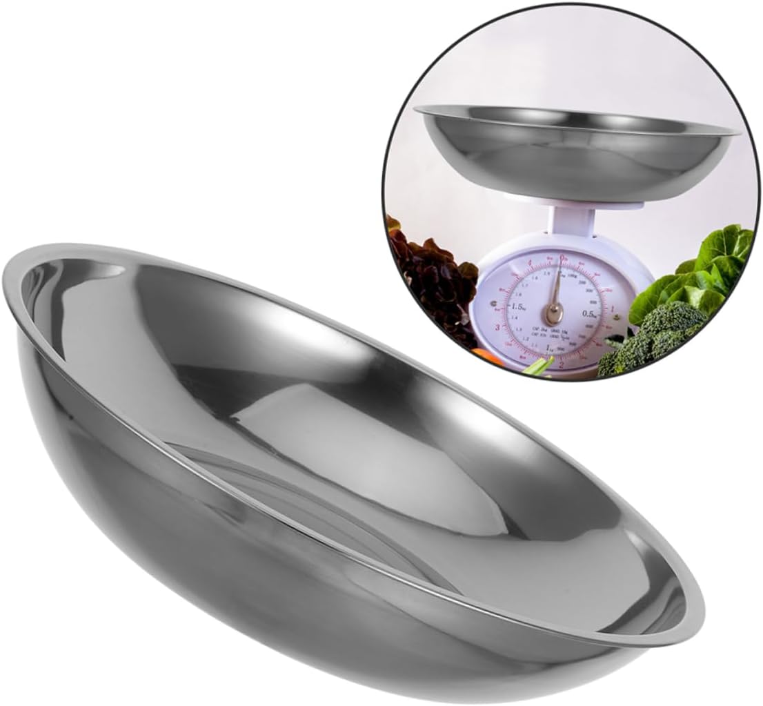 2pcs Electronic Scale Tray Metal Weighing Bowl Digital Kitchen Food Stainless Steel Mixing Serving Portion Control