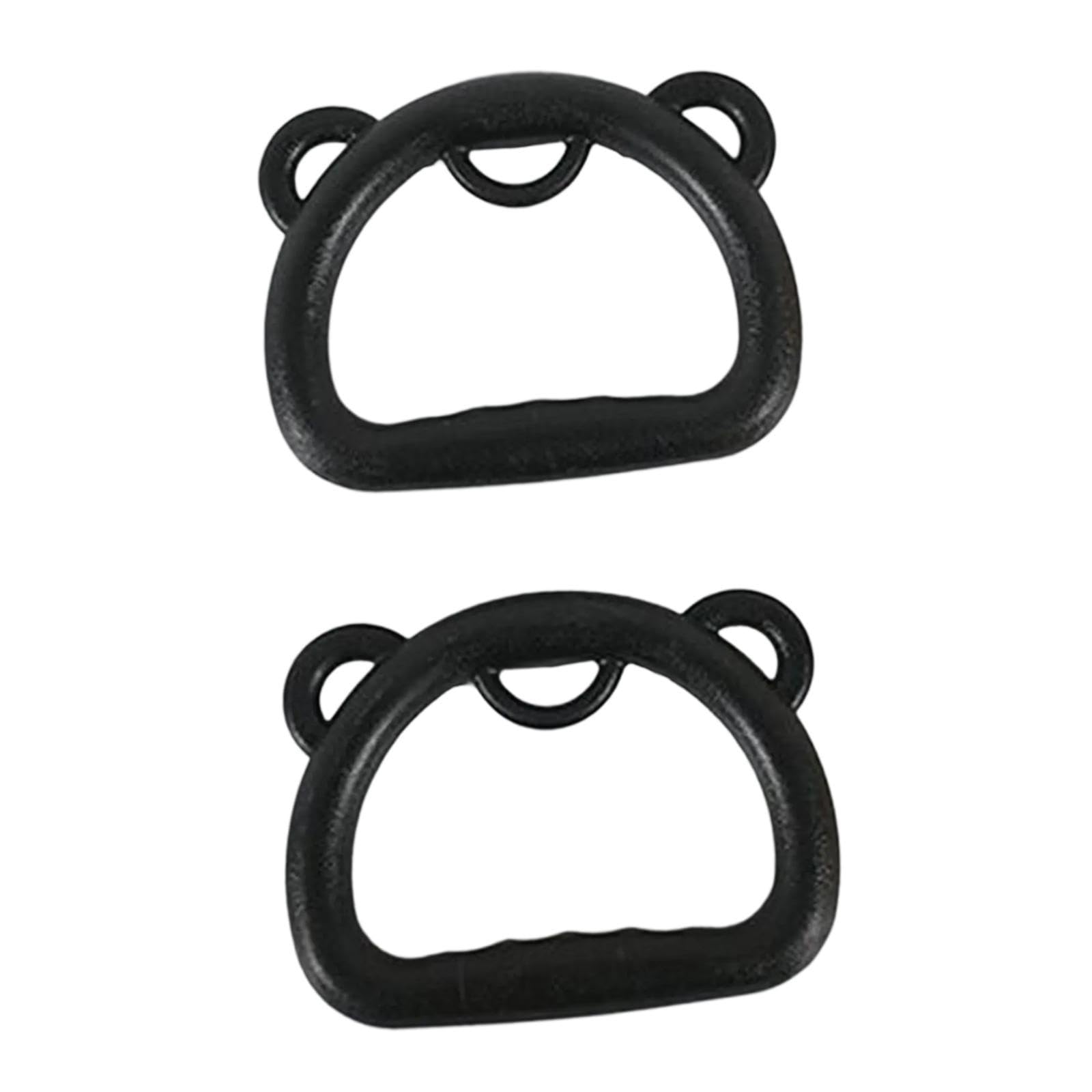 Yiju 2 Pieces Gymnastics Rings Nonslip Handles Easy Install Practical Indoor Pull up Exercise Bar Attachment Portable for Children, Black