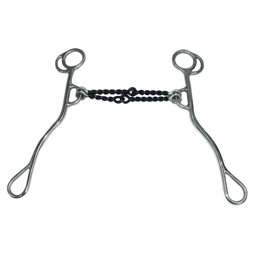 Coronet Double Twist Curved Wire Sweet Iron Curb Bit, 8