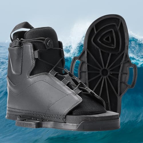 Weysat Universal Wakeboard Bindings for Us Men 8-11 / Women 9.5-11.5 Adjustable Wakeboard Boots EVA Comfort Liner and Ankle Support Easy Entry Open Toe Design Fits Most Wakeboards(Black)