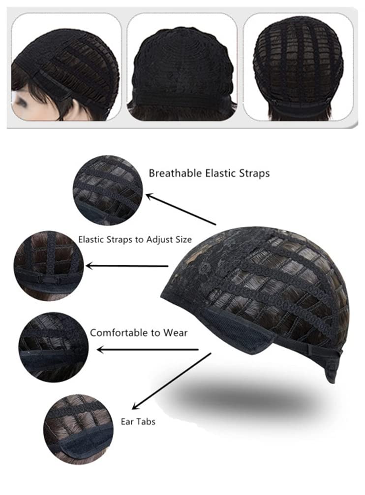 Heat Resistant Medium Length Black Fluffy Curly Wavy Cosplay Wig Anime Daiy Wear Hair Women Man Full Wigs