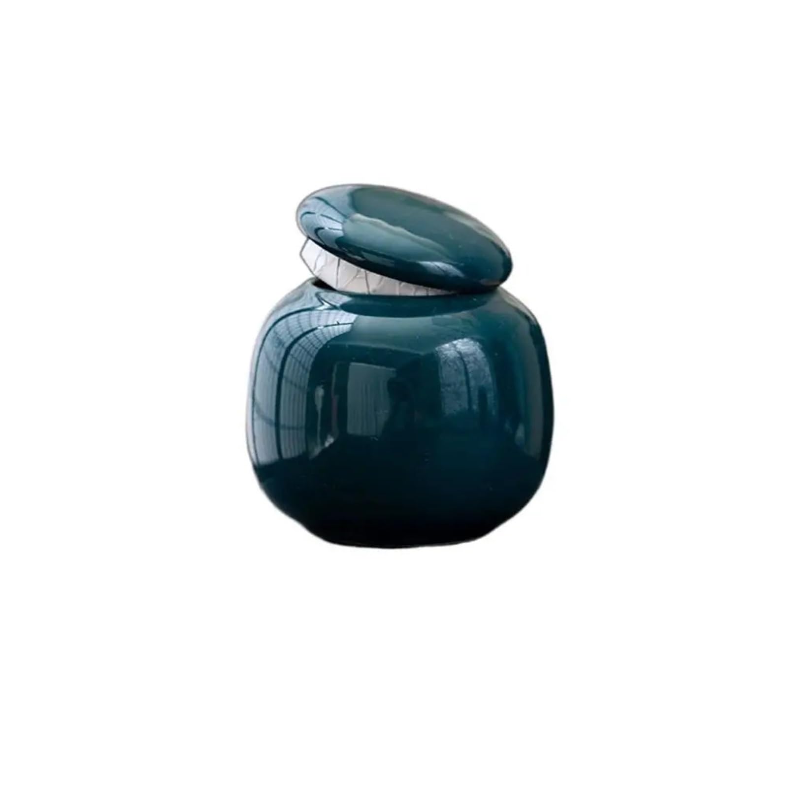 AYWTIUN tea storage jars Sub-bottling Color Glaze Ceramic Jars Portable Empty Sealed Tea Storage Jar Mini Box Cosmetic(Green1-Square Round)