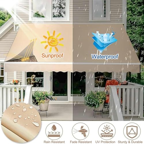 Bâche auvent rétractable 2,5 x 4 m en polyester lourd durable - 5