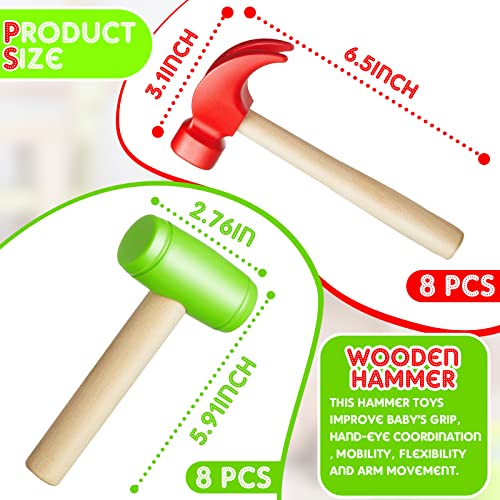 Image of Deekin Small Toy Hammers Simulation Educational Tool Toys, 16 Pcs, 2 Style