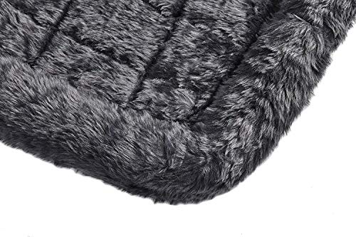 MidWest Homes for Pets - QuietTime XS-Hundebett - Kunstfell-Randpolster in Grau, ultraweich und maschinenwaschbar, für 59 cm große Käfige und Boxen, für kleine Hunde und Katzen
