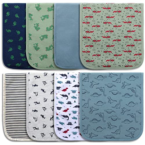 Image of Hakochia Burp Cloths for Baby Boy Organic Cotton Large Burp Clothes Extra Absorbent Soft Burping Rags Spit Up Cloth Sets for Newborns 8 Pack