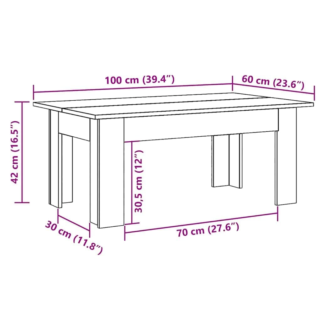 vidaXL Salontafel 99x50x50 cm bewerkt hout zwart, bijzettafel, woonkamertafel, middentafel, banktafel, bank tafel, accenttafel, bijzet tafel