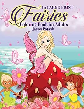 Paperback Fairies Coloring Book For Adults ( In Large Print ) Book