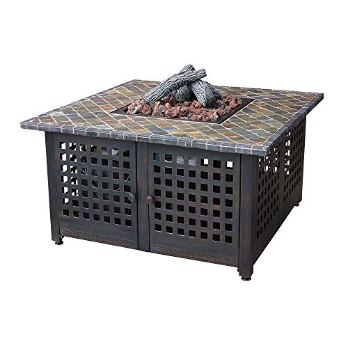 Blue Rhino GAD860SP Endless Summer, LP Gas Outdoor Firebowl with Slate/Marble Mantel, 41.3