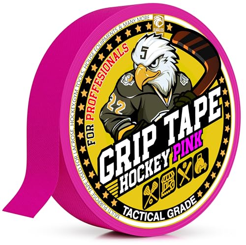 EAGLES Hockey Tape Multipurpose Cloth Tape Roll for Lacrosse Baseball & Softball Bats Rackets Pullup Bars Gardening Tools Sports Gift Perfect for Wrist Ankle Foot Knee and Hand Taping (Pink)