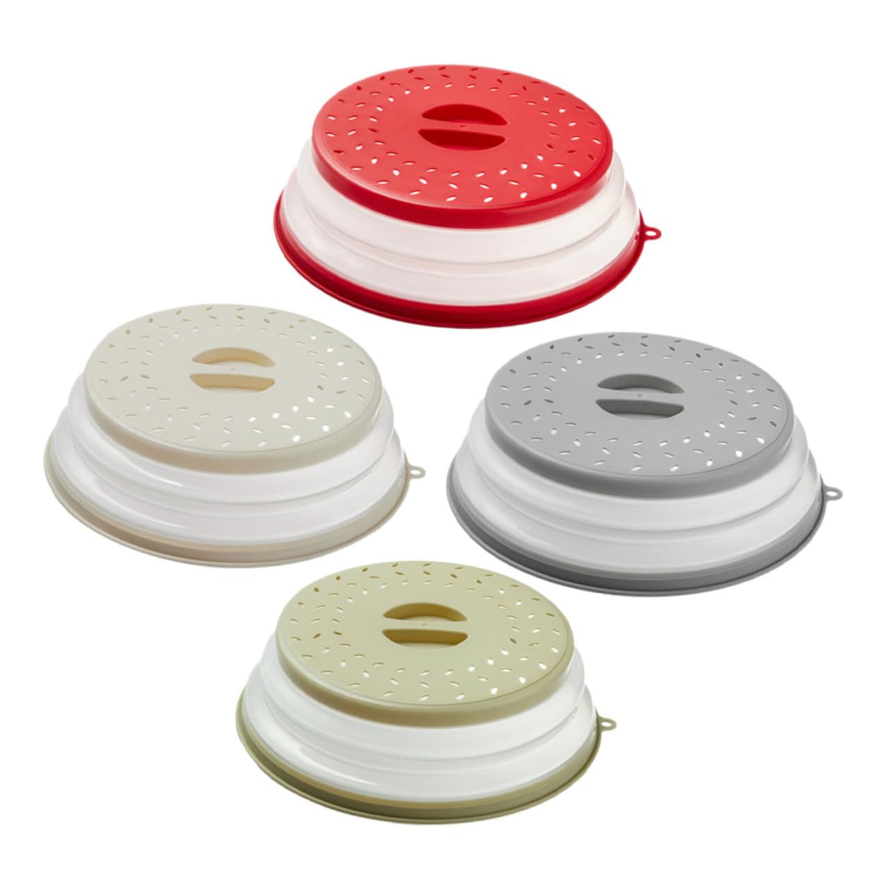 4 Cubiertas Plegables para Microondas, Tapa de Protección contra Salpicaduras para Alimentos, Fundas Reutilizables Fácil Almacenamiento para Cocina Color Aleatorio