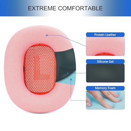 Ear Cushions Replacement for AirPods Max - Upgraded Ear Pads for Apple AirPods Max Headphones, GVOEARS Ear Cups Cover for Workout (Pink) - Thumbnail 3