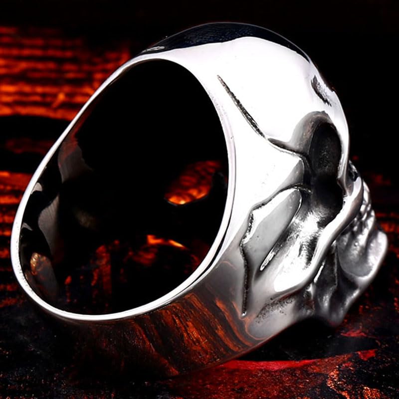 Image of Genuine Stainless Steel Ring Jewelry for Men Fashion Punk Biker Skull Rings