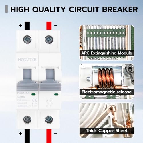 Image of Solar Panel Disconnect Switch 40A 550V,Miniature Circuit Breaker with IP65 Breaker Box IP65 Outdoor Waterproof Disconnect Box for RV, Solar Panel(40A 550V)
