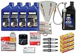 Yamaha OEM 2000-2005 F115 Outboard Maintenance Kit - 10W-30 Oil Change (4 Qt), Lower Unit Gear Lube, Oil Filter, Fuel Filter 68V-24563-00-00, NGK Spark Plugs (4), Drain Gaskets, Pump
