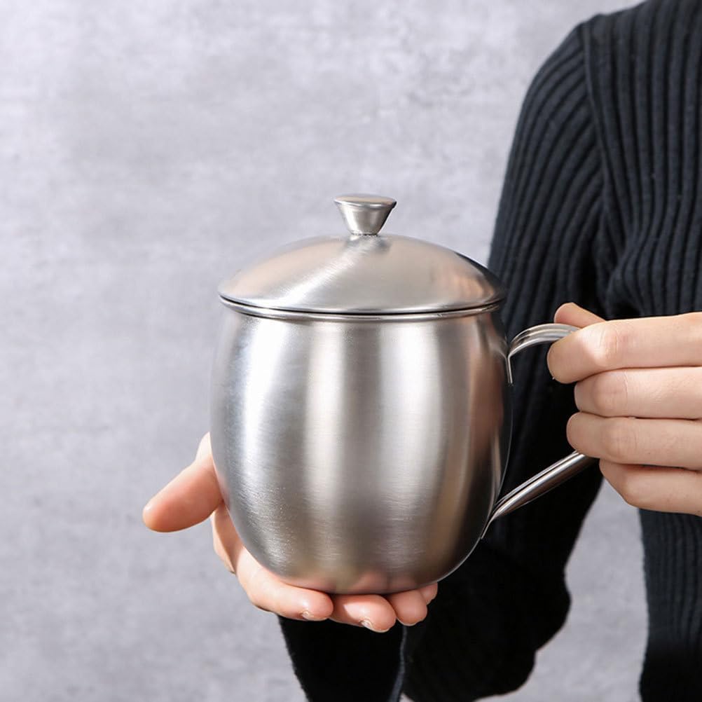 Kichvoe Stainless Steel Coffee Mug with Lid and Handle 16.9Oz 500Ml Travel Tumbler for Hot Drinks Tea Milk Soup Unbreakable Drinking Cup - Image 4