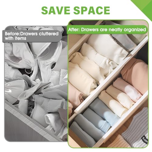 5 Pack Drawer Dividers 3.7" High Slim Organizers Expandable 14.8-25.6" Adjustable Separators for Shallow Drawers Kitchen Utensils Baby Clothes Underwear Storage-White(Long) - Image 6