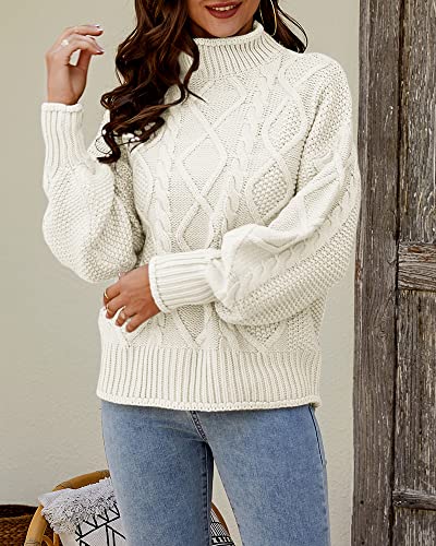 Womens Turtleneck Oversized Pullover Sweaters Cable Knit Batwing Long Sleeve Loose Fit Chunky Jumper Tops2