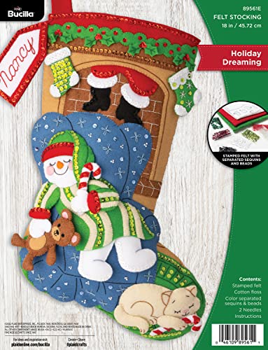 Bucilla Felt Applique Stocking Kit, Holiday Dreaming 18