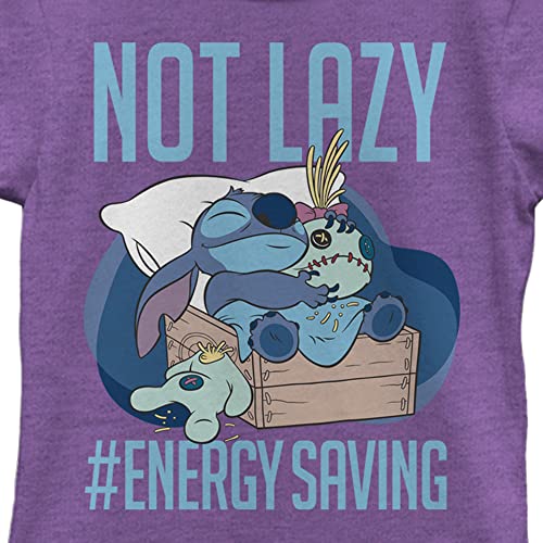 Disney Lilo & Stitch Lazy Energy Girl's Heather Crew Tee2