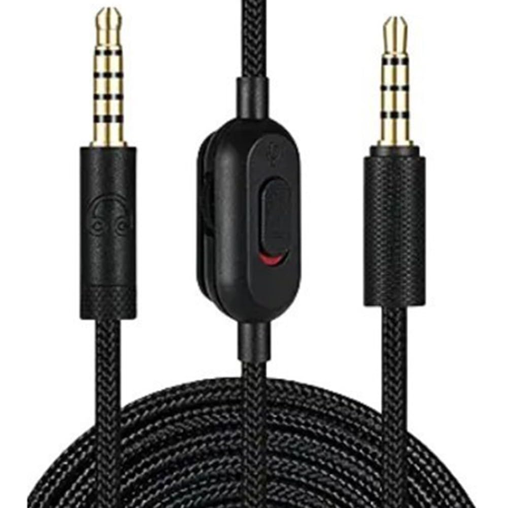 Câble auxiliaire de rechange pour casque Logitech G Pro X G233 G433 avec contrôle du volume et interrupteur muet, 2 m en nylon tressé