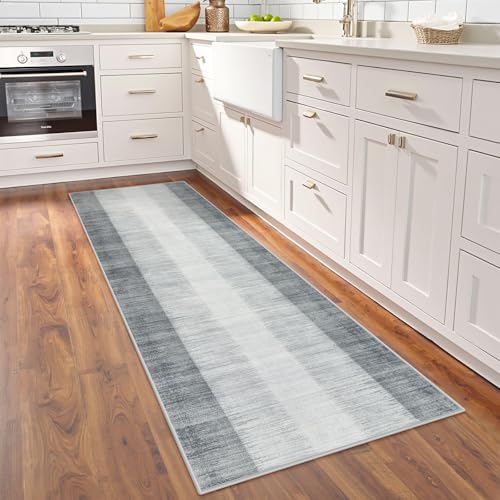 Lahome Grey Modern Ombre Runner Rug 2x6, Washable Hallway Carpet - image 2