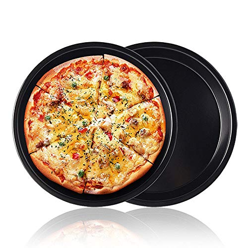 CANDeal 2-Pack Non-Stick Deep Dish Pizza Pan, 10 inch 24cm Pizza Tray Carbon Steel Round Pizza Bakeware Set,Dishwasher Safe Pizza Pan Set for Restaurants and Homemade Pizza Baking -  Round Pizza Pan