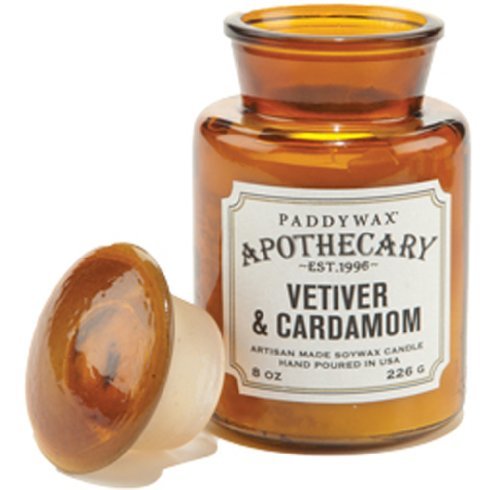 Paddywax Candles Apothecary Collection Jar Candle, 8-Ounce, Vetiver and Cardamom by Paddywax Candles