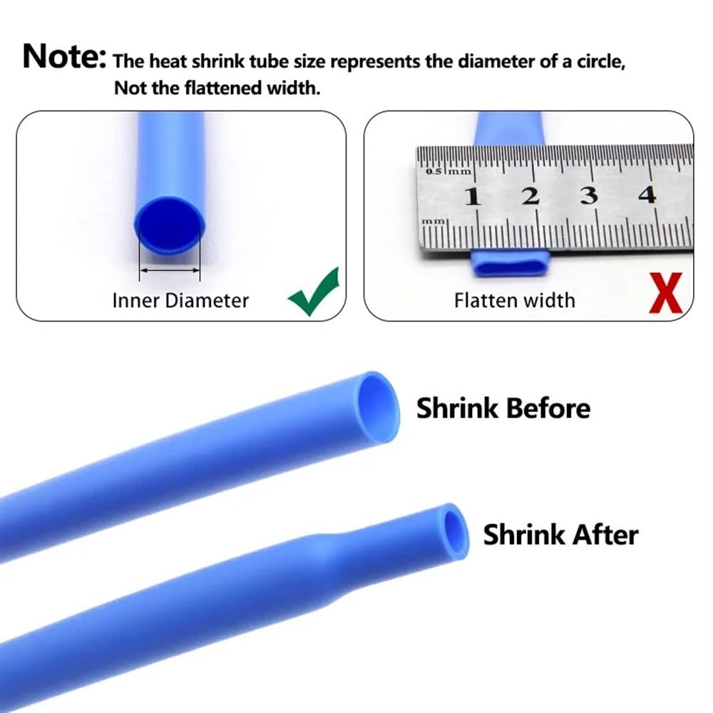 Tube thermorétractable en Silicone bleu 1.7:1, 1/3/5M, tube thermorétractable électrique 2500V, manchon de câble Flexible 0.8mm 3.5mm 10mm 15mm(20MM*3 METERS)