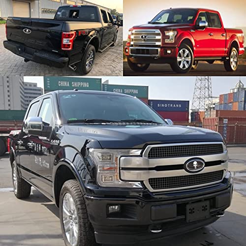 Image of Front Grille Rear Tailgate Skull Emblem - 9 inch Oval Badge Name Plate Fit for 2004-2014 F150, 2005-2007 F250 F350, 11-16 Explorer, 11-14 Edge, 06-11 Range, 07-14 Expedition(Black)
