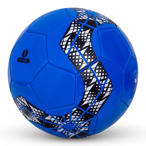 Image of Vector X 32 Panel PVC Machine Stitched Indoor /Outdoor Practice, Training and Match Soccer Football + Free Air Needle with Butyl Bladder Ball, Size 5, Suitable for Kids, Men, Youth Adults 15+ Years