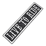 NT0524T Live to Ride Front of Vest Jacket Title 100% Embroidered Patch Iron or Sew 4 x 1 in.