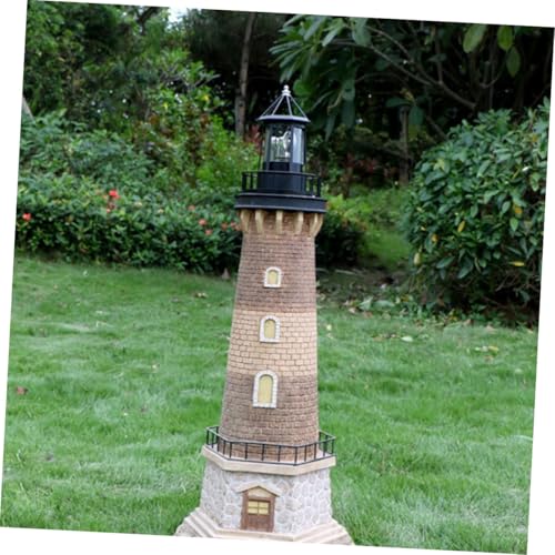 Lampe de phare solaire extérieure étanche rotative pour patio et cour