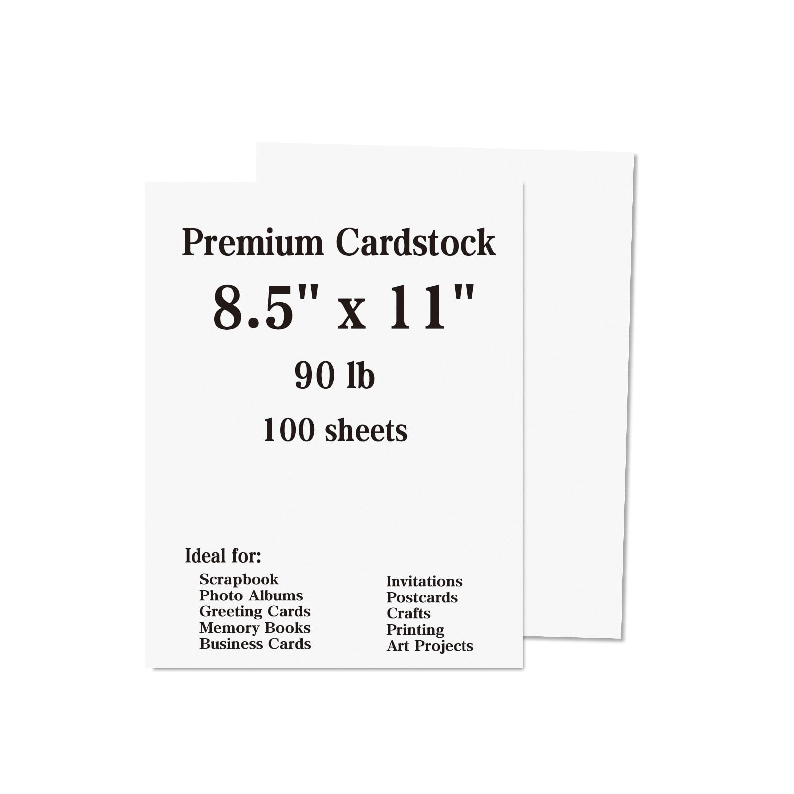 100 sheets Premium White Cardstock 8.5 x 11, 90 Lb Cover Cardstock Paper, Heavyweight Card Stock for Printer, Thick Cover Stock Paper for Invitations,
