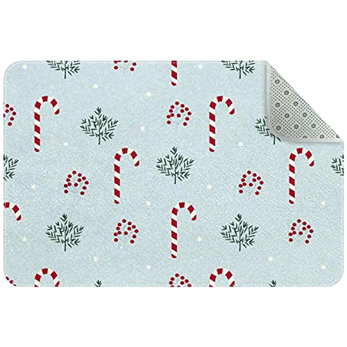 Paillasson de Noël antidérapant canne à sucre pour porte d'entrée