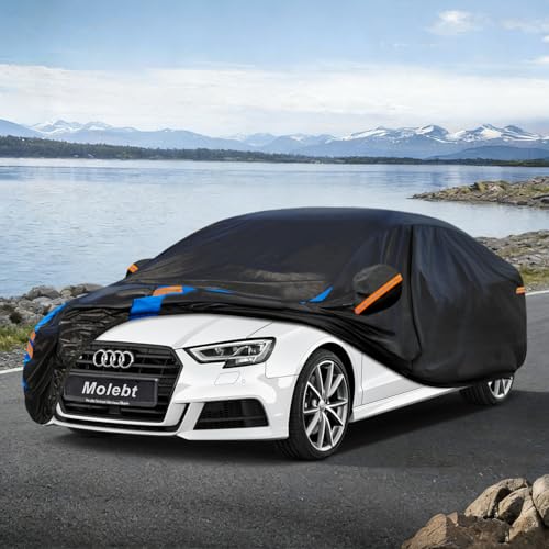 Image of Custom Fit Car Cover for Audi A3 S3 RS3 Sedan (2008-2026), Upgraded Waterproof All Weather Outdoor Auto Cover with Driver Door Zipper & Mirror Pockets, UV /Snow /Dust Protection