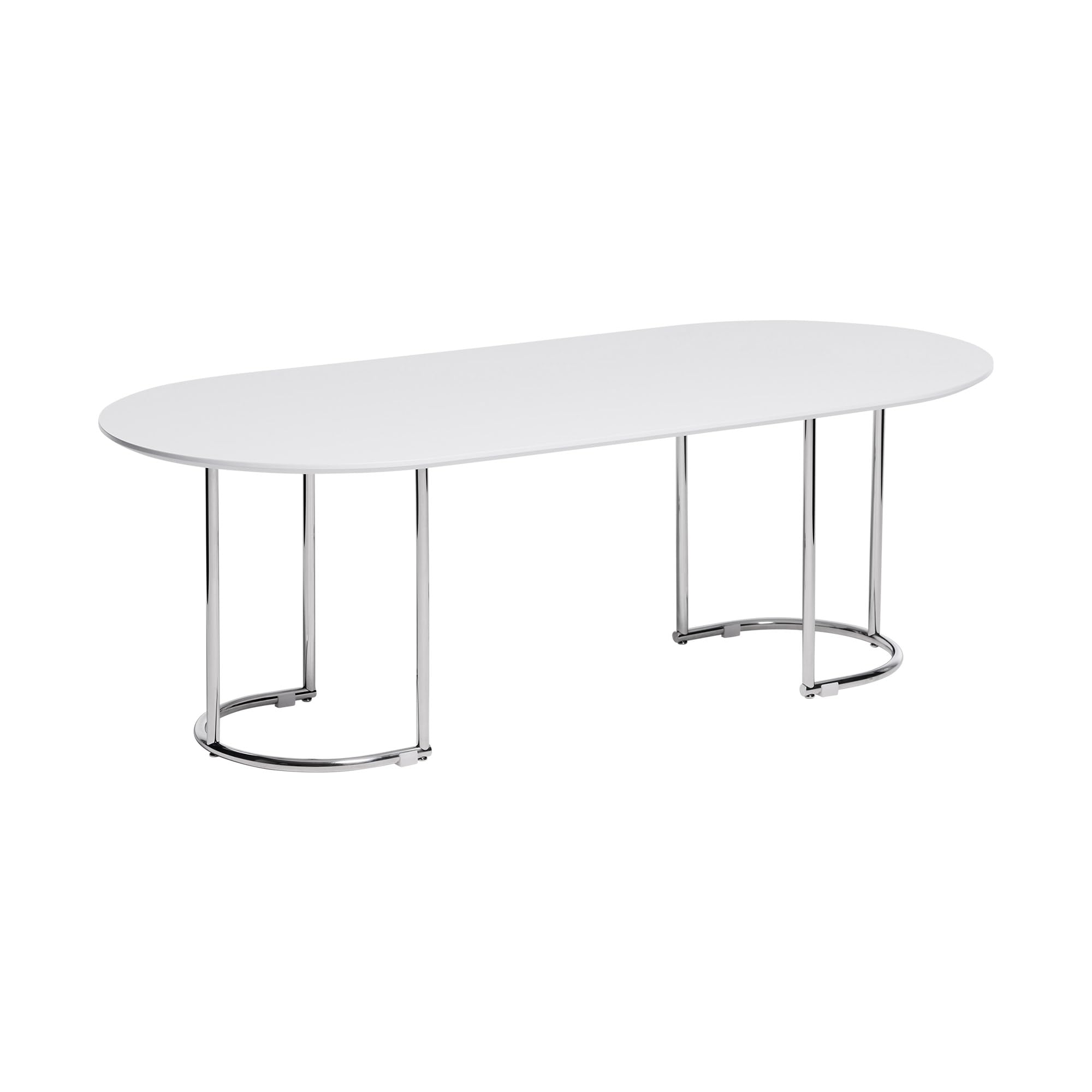 Roomnhome47' Coffee Table, Stainless Frame with HPM top, 15.7'' Height (White)