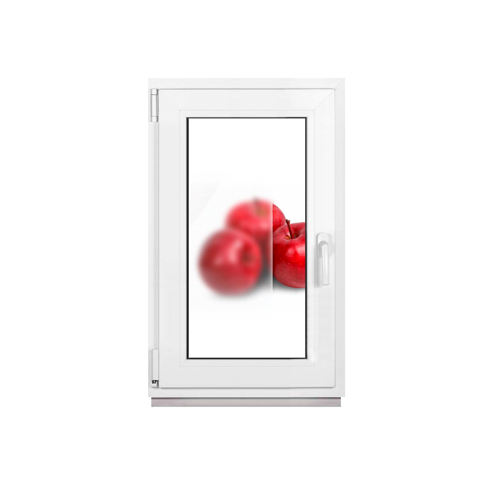 Badezimmerfenster Weiß 2-fach Milchglas 65 x 100 cm DIN Links, Kellerfenster Kunststofffenster PVC Satinato 650 x 1000 mm 32 mm Dreh-Kipp (Griff Rechts)