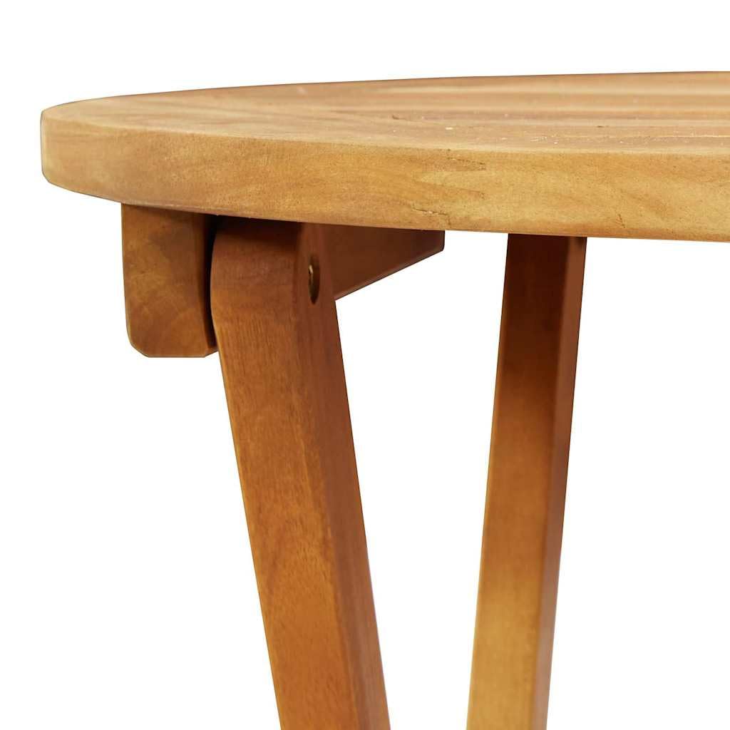 vidaXL Mesa de Jardín Plegable Redonda Ø60 x 72cm de Madera Sólida de Acacia, Ideal para el Exterior, Diseño Moderno, Acabado Suave y Brillante, Ahorra Espacio, Cenas o Cafés. Mueble P