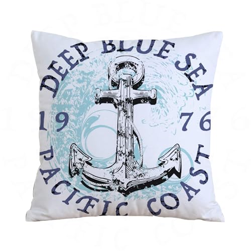 AELKSP Housse Coussin,Ancre, emblème Vintage de la côte Pacifique de la mer Pacifique,40x40 cm,Lot de Coussin Taie d'oreiller Décoratif Canapé pour...