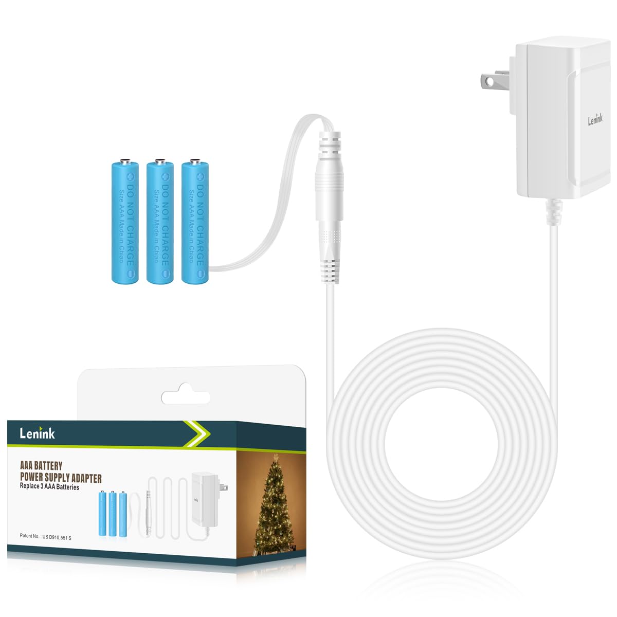 Lenink AC Power Supply Adapter for AAA Battery,Replace 3 AAA Battery,White