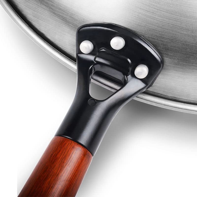Wok con mango de madera desmontable miniatura 5