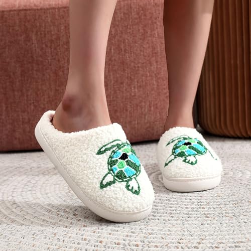 Image of LNERIP Slippers Winter Womens Mens Fluffy Plush Slippers Animals Cute Cartoon House Slippers Cuddly Warm Shoes Indoor Outdoor Girls Women