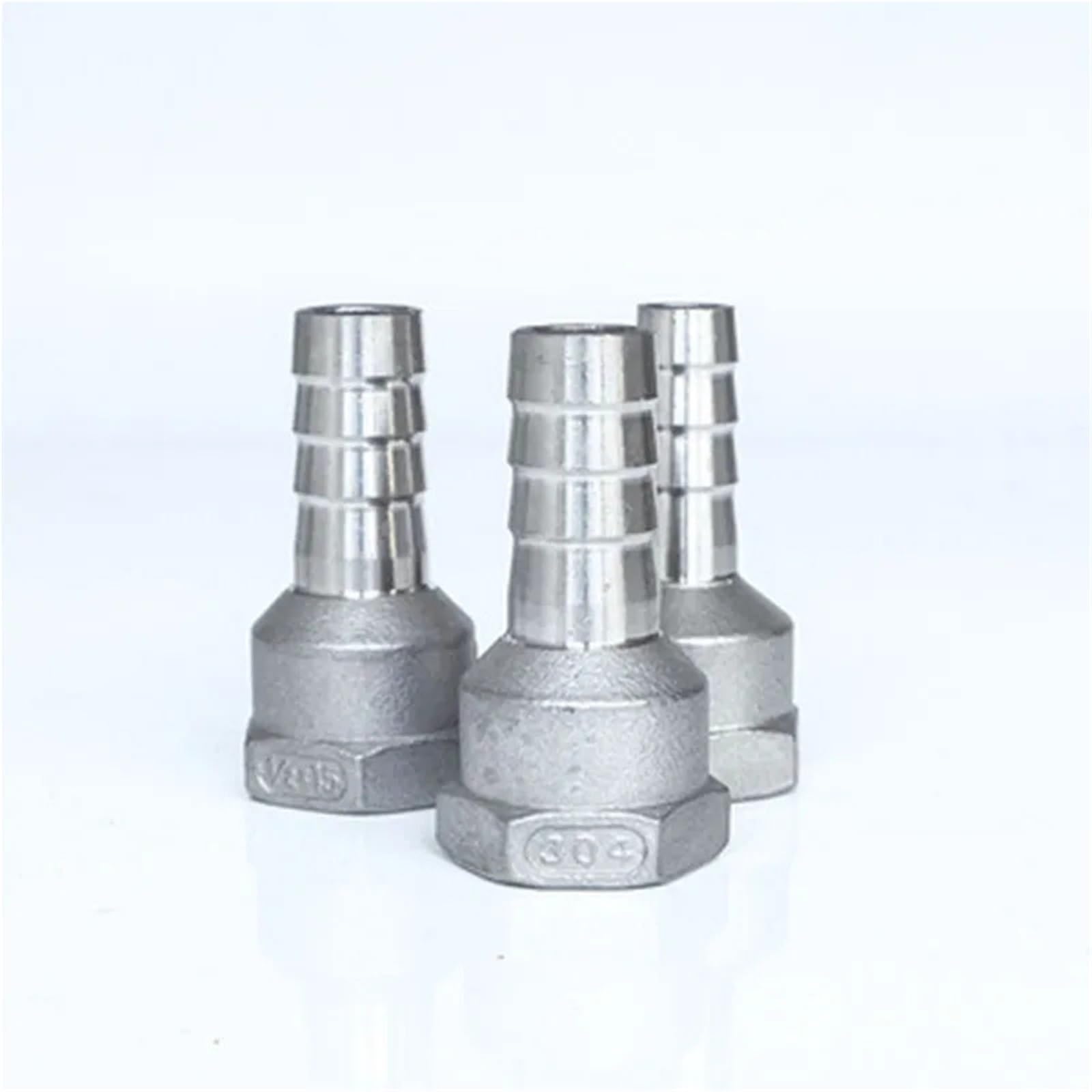 CZKE 6 mm, 8 mm, 10 mm, 12 mm, 14 mm, 15 mm, 16 mm, 20 mm Schlauchstutzen x 1/4 Zoll, 3/8 Zoll, 1/2 Zoll, 3/4 Zoll, 1 Zoll BSP Innengewinde, 304 Edelstahl-Nippel, Rohrverschraubung (8 mm, 1 Zoll)